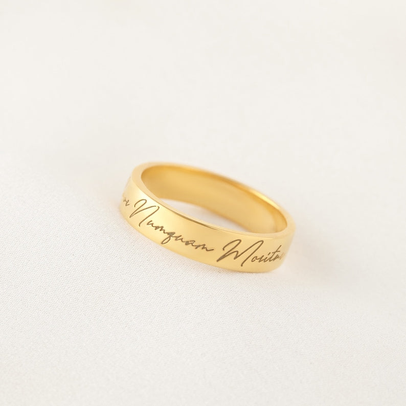 Custom Handwriting Ring, Personalized Handwriting Jewelry Gift