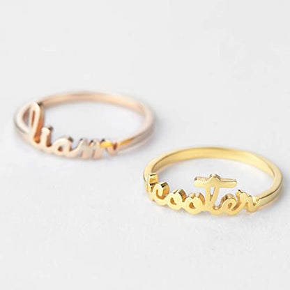 Custom Mother’s Stackable Name Rings – Minimalist Personalized Jewelry