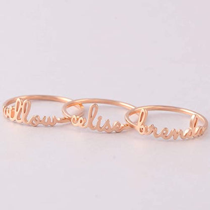 Custom Mother’s Stackable Name Rings – Minimalist Personalized Jewelry