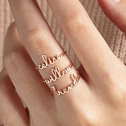 Custom Mother’s Stackable Name Rings – Minimalist Personalized Jewelry