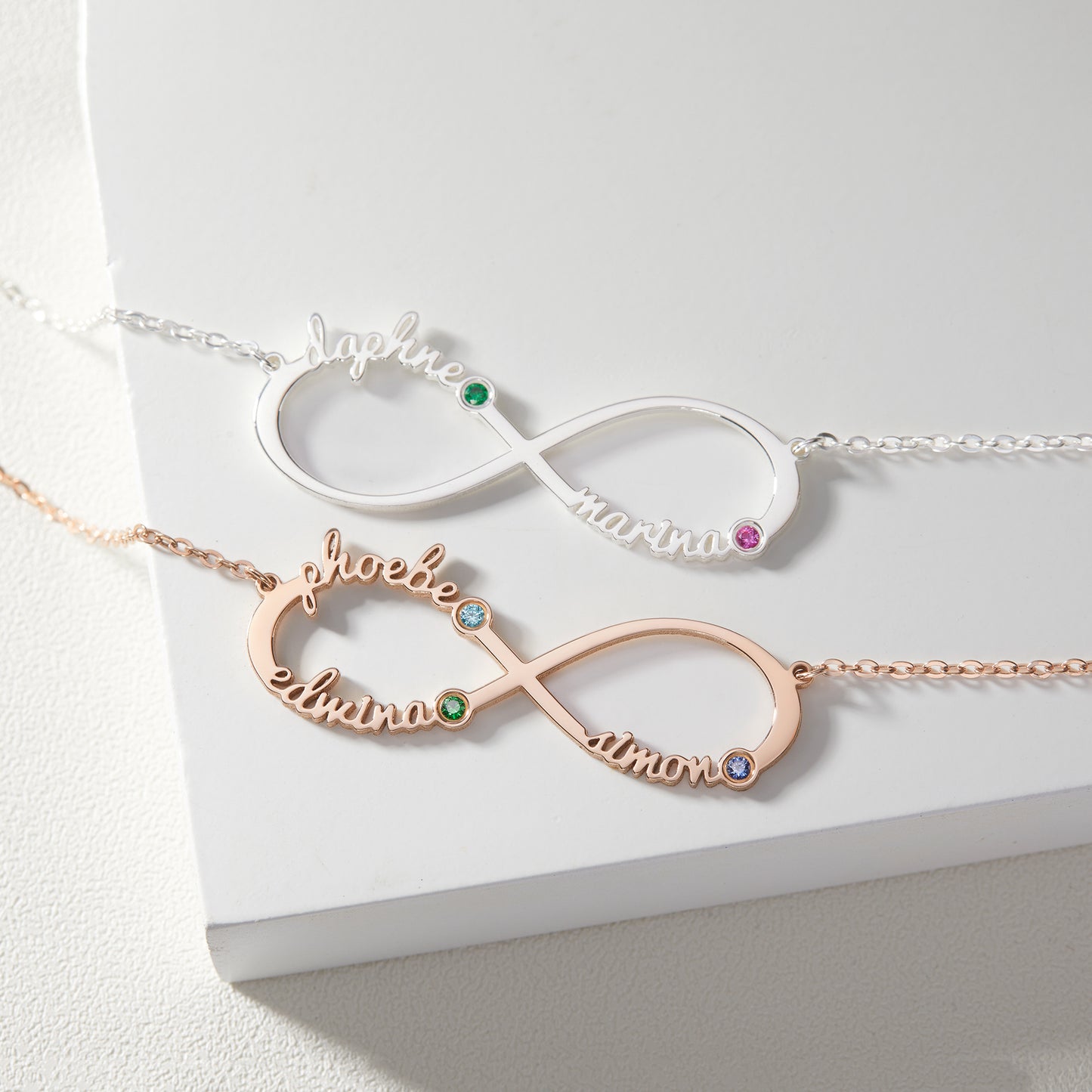 Personalized Infinity Necklace, Mother Necklace with Kids Names