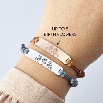 Birth Flower Bracelet for Mom – Custom Birth Month Jewelry