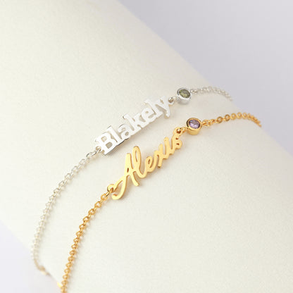Personalized Name Bracelet, Cursive Name Bracelet, Tween Girl Gift