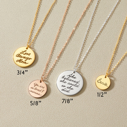 Personalized Handwriting Necklace, Custom Memorial Jewelry Gift