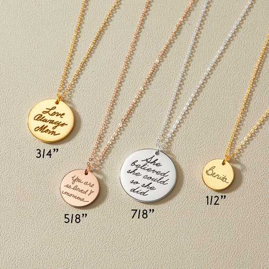 Personalized Handwriting Necklace, Custom Memorial Jewelry Gift