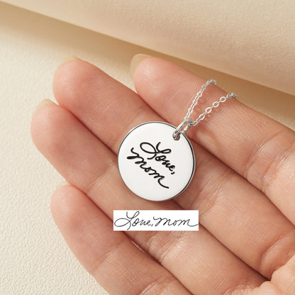 Personalized Handwriting Necklace, Custom Memorial Jewelry Gift