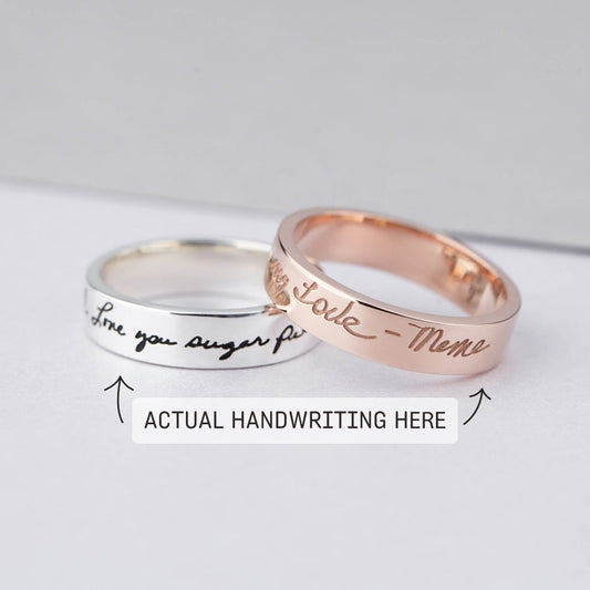 Custom Handwriting Ring, Personalized Handwriting Jewelry Gift