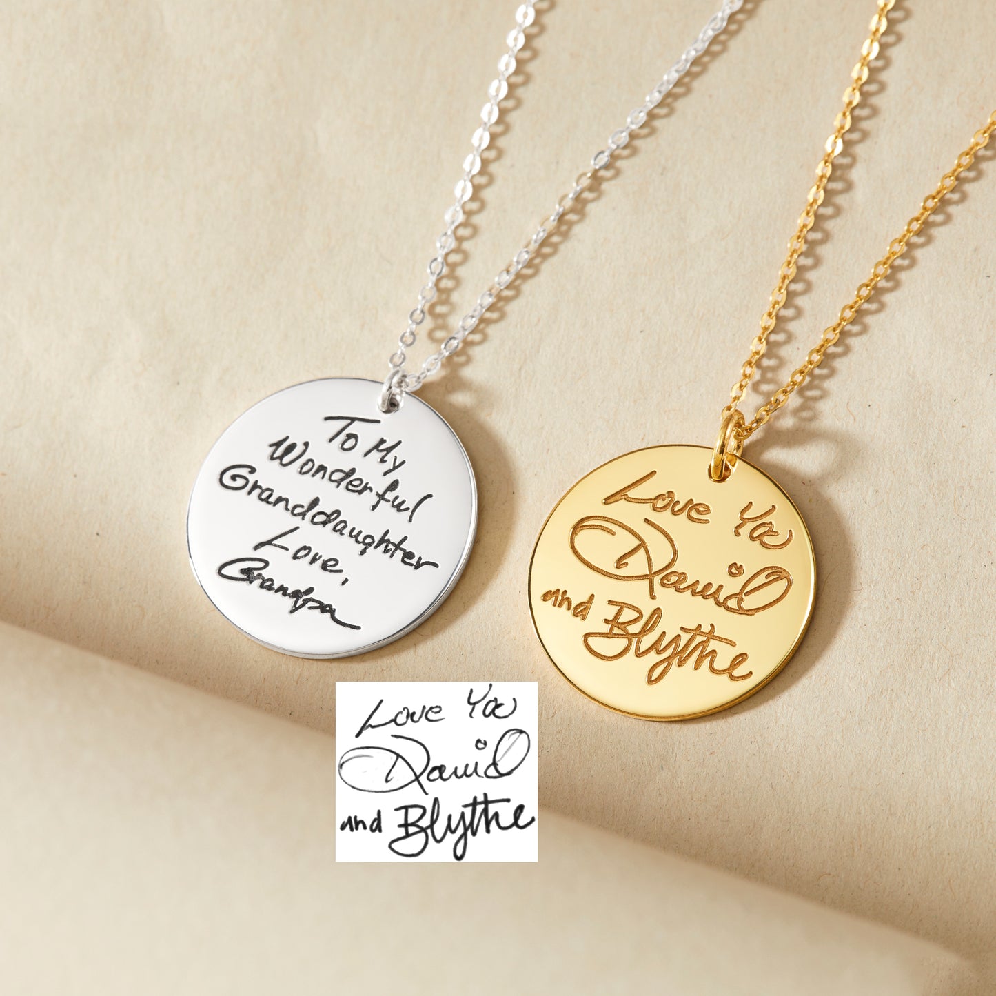 Personalized Handwriting Necklace, Custom Memorial Jewelry Gift