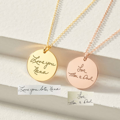 Personalized Handwriting Necklace, Custom Memorial Jewelry Gift