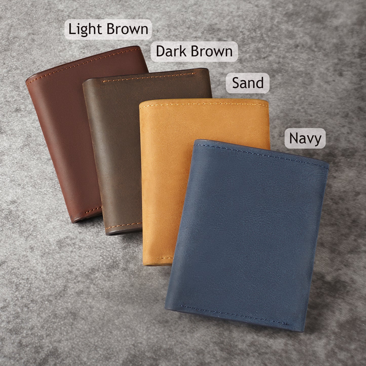 Signature Trifold Leather Wallet – Custom Engraved Gift