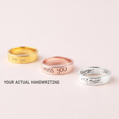 Custom Handwriting Ring, Personalized Handwriting Jewelry Gift
