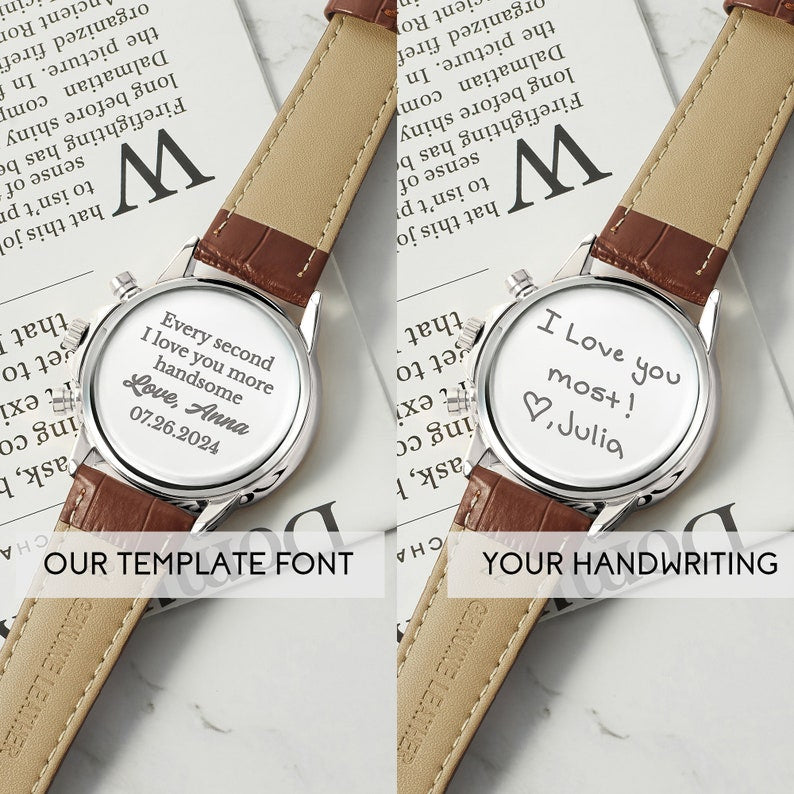 Personalized Groom Watch, Custom Handwriting Wedding Gift