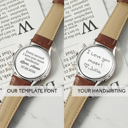 Personalized Groom Watch, Custom Handwriting Wedding Gift