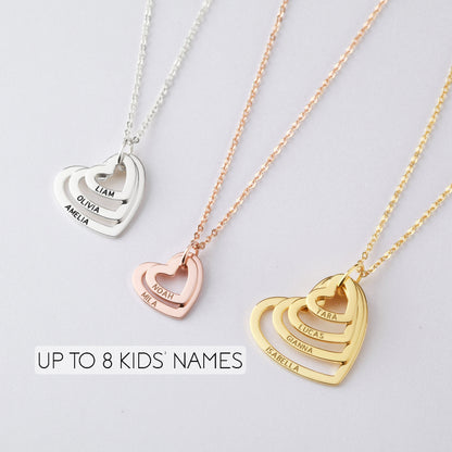 Personalized Grandma Heart Necklace – Custom Nana Jewelry Gift