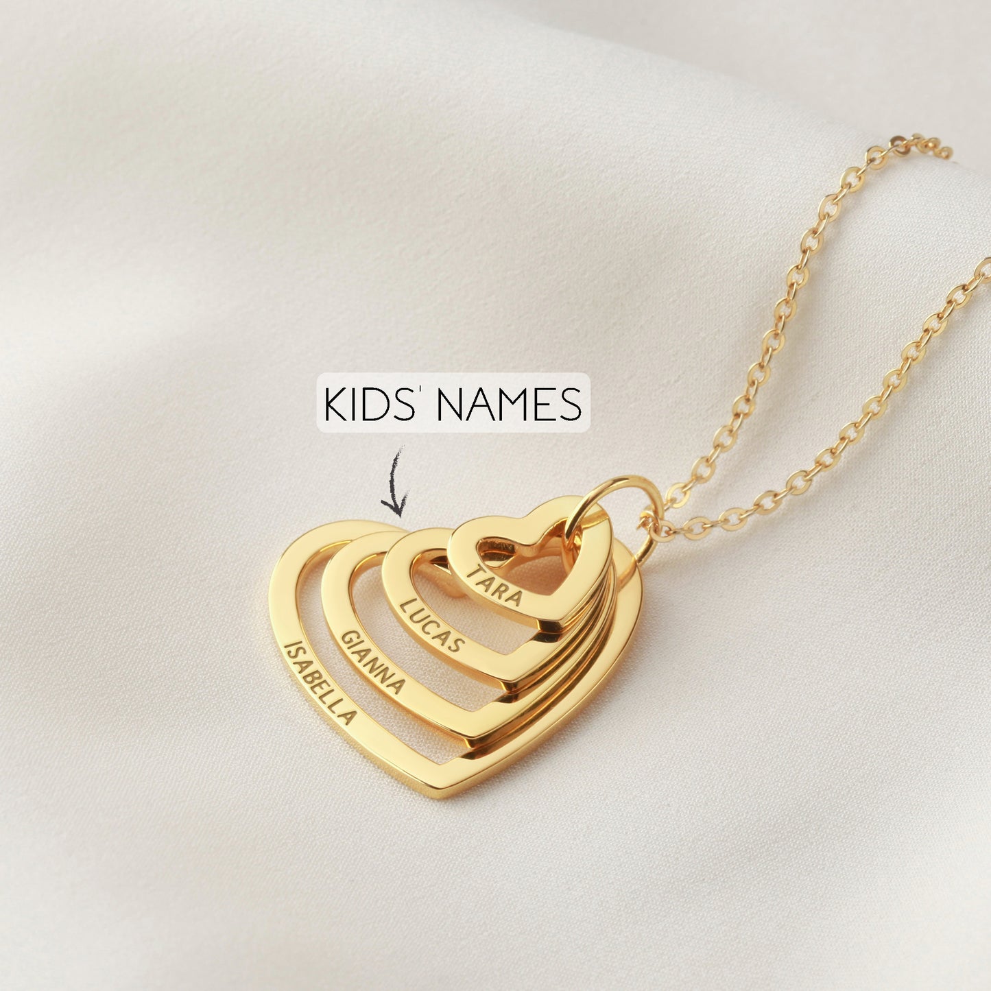 Personalized Grandma Heart Necklace – Custom Nana Jewelry Gift