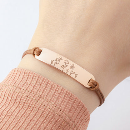 Birth Flower Bracelet for Mom – Custom Birth Month Jewelry