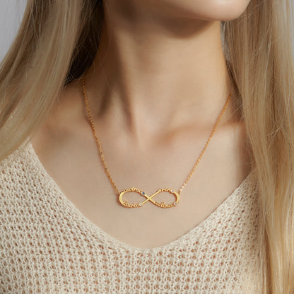 Personalized Infinity Necklace, Mother Necklace with Kids Names