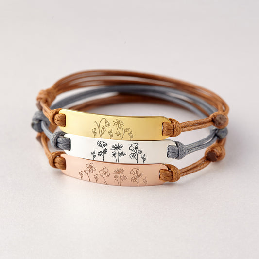 Birth Flower Bracelet for Mom – Custom Birth Month Jewelry
