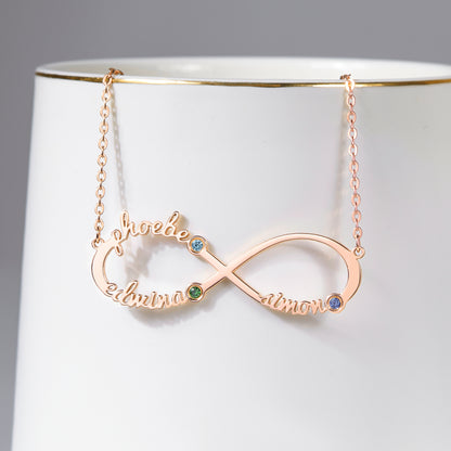 Personalized Infinity Necklace, Mother Necklace with Kids Names