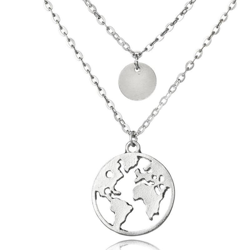 Wanderlust World Map Necklace