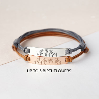 Birth Flower Bracelet for Mom – Custom Birth Month Jewelry